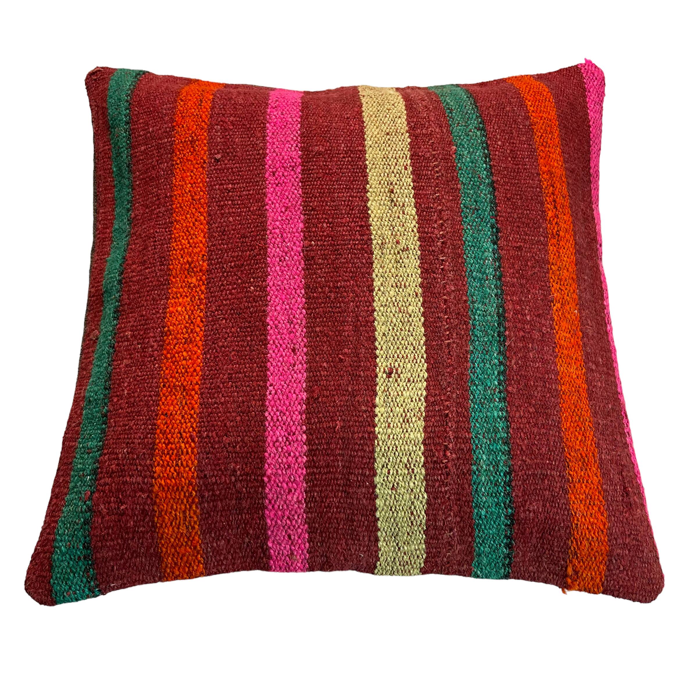 Vintage turkish kilim cushion cover , 40 x 40 cm
