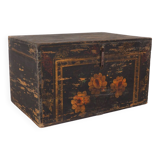 Coffre chinois en bois avec illustrations florales (Chine, vers 1900) #3