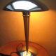 Ancienne lampe champignon, acier chromé et laiton poli