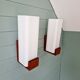 Pair of wall sconces in teak and opaline, Louis Kallf, Philips, 1960