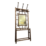 Coat rack with Chinese style bamboo umbrella stand circa 1880