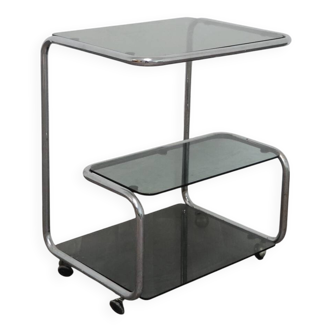 Carrello Portavivande Triplo Ripiano Anni 70 Acciaio Design Modernaria