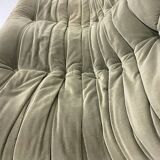 Vintage 2 and 3 seater green velvet togo set