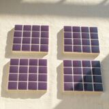 Coasters - Glass enamels - Mosaic - Handmade - Plum - Purple - Set of 4
