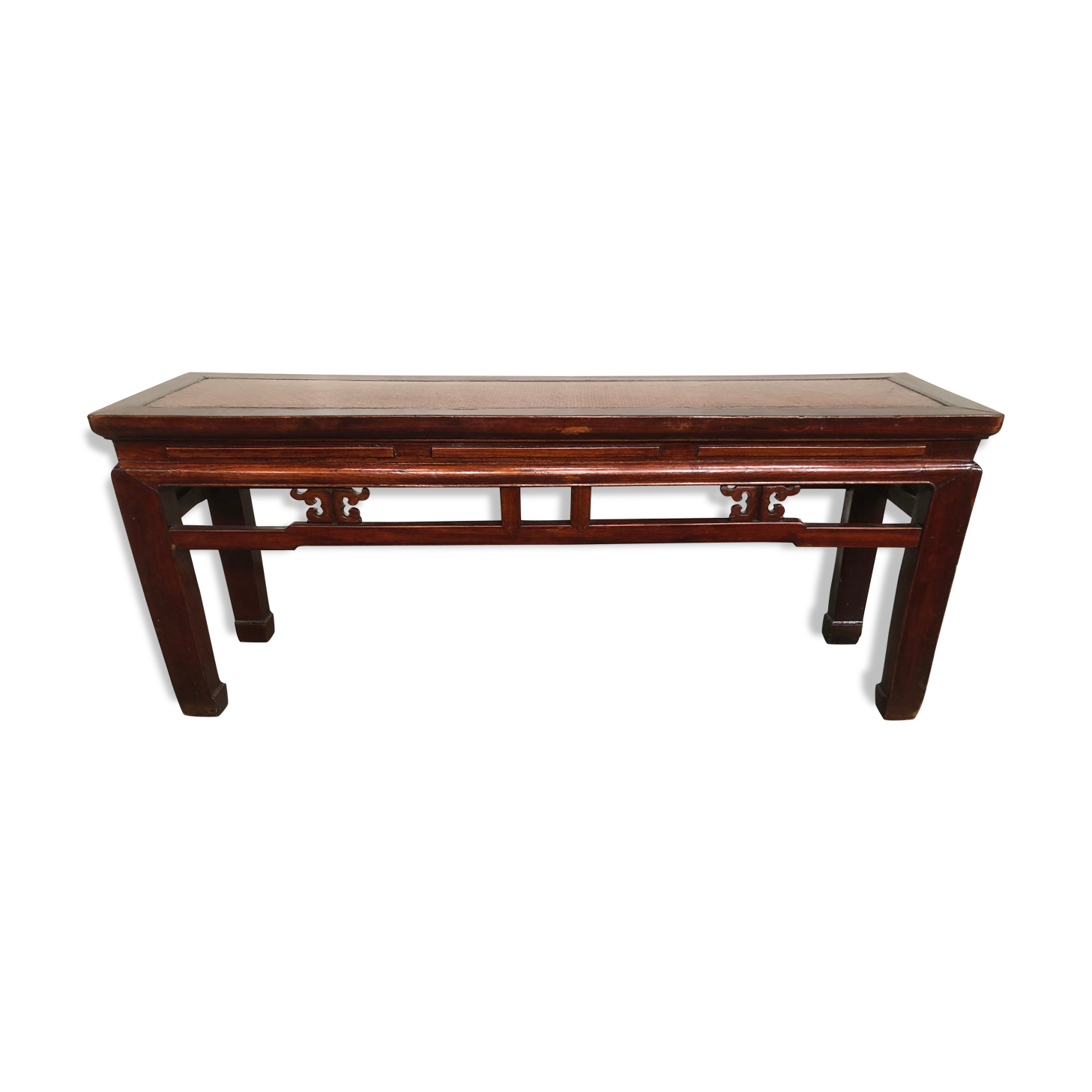 Asian style bench exotic wood 80s