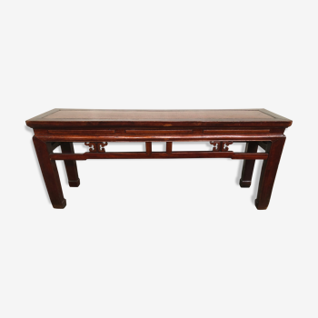 Asian style bench exotic wood 80s