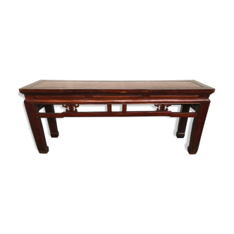Asian style bench exotic wood 80s