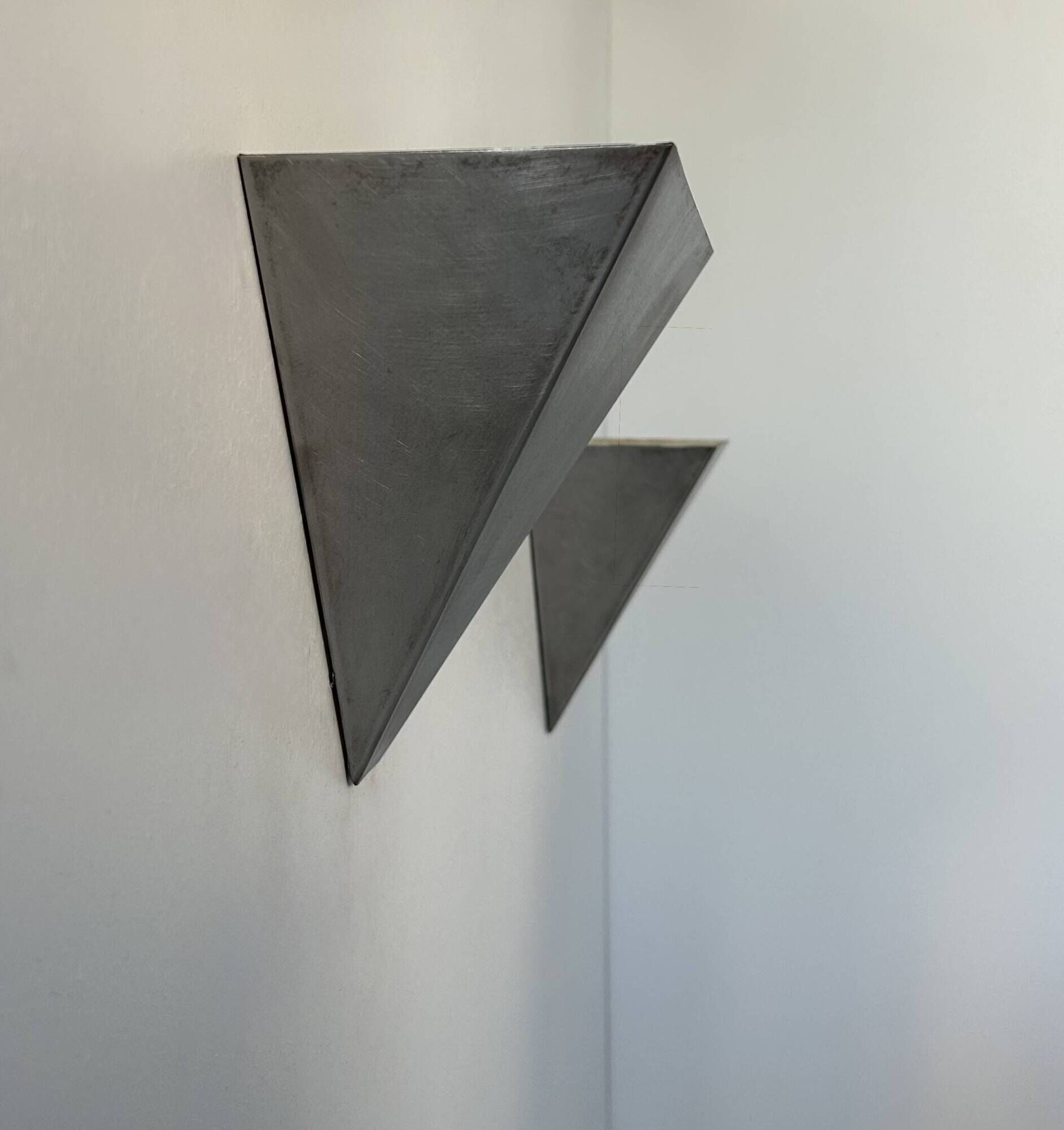 Pair of vintage wall lights, brushed metal, France 1970.