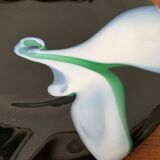 Artistic vintage German glass bowl plate by Hans Jürgen Richartz for Mathildenhütte, Solingen.