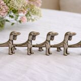 Vintage silver-plated dog knife rests