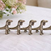 Vintage silver-plated dog knife rests