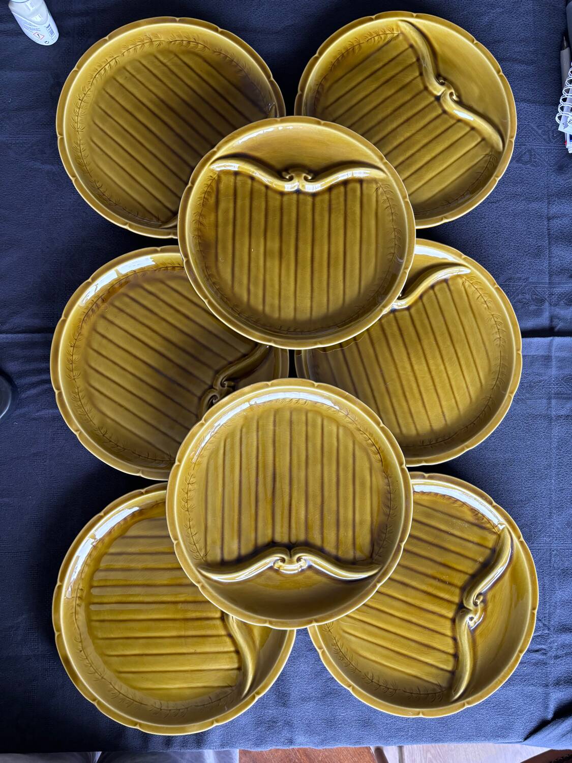 Lot de 8 assiettes a asperge Gien