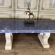 Blue granite table azul bahia and pierre limoneuse circa 1980