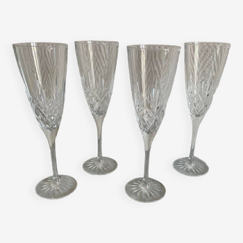 Set of four crystal flutes