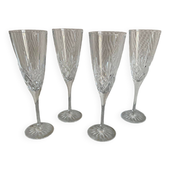 Set of four crystal flutes