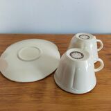 Vintage saucer cups in Breton earthenware