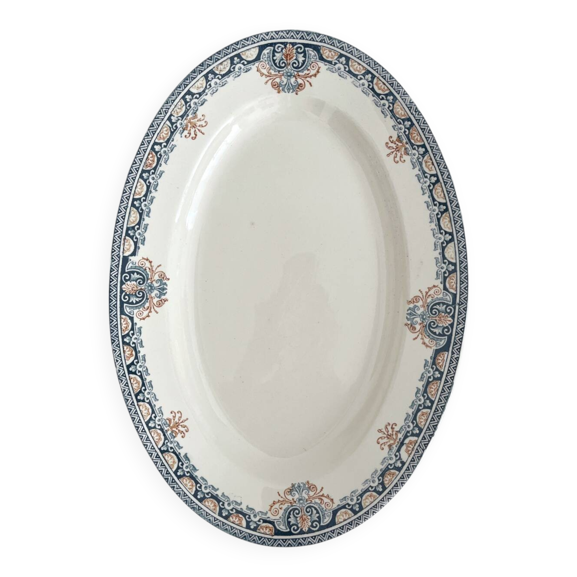 Plat ovale en terre de fer « Diderot » Longwy