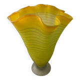 Vintage glass paste lamp with handkerchief neck