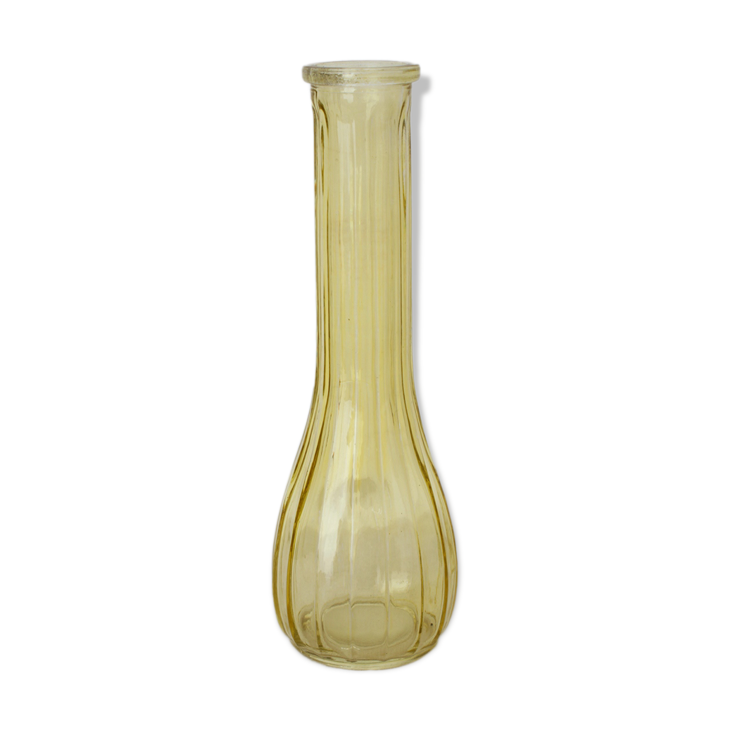 Striated yellow soliflore vase