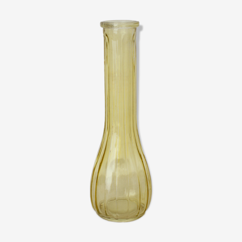 Vase soliflore jaune strié