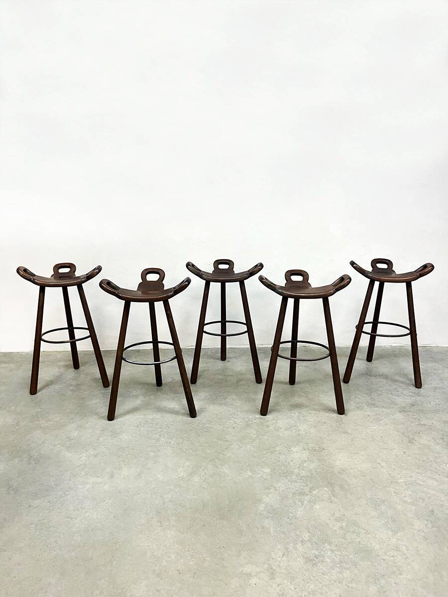 Vintage Spanish barstools brutalism Marbella