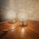 Pair of Space Age table lamps from the 70s – German design – Frosted glass "Ice"