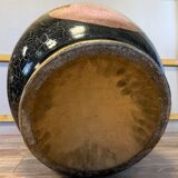 monumental terracotta vase, lacquered and enameled
