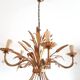Hollywood Regency style ear of wheat chandelier, circa 1960