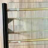 Vintage console in wood, glass and gold metal