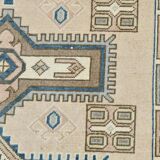 3x6 Cream Blue Oriental Vintage Rug, 109x187Cm