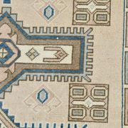 3x6 Cream Blue Oriental Vintage Rug, 109x187Cm