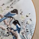 Pair of vintage Franklin Japanese hand-painted porcelain plates