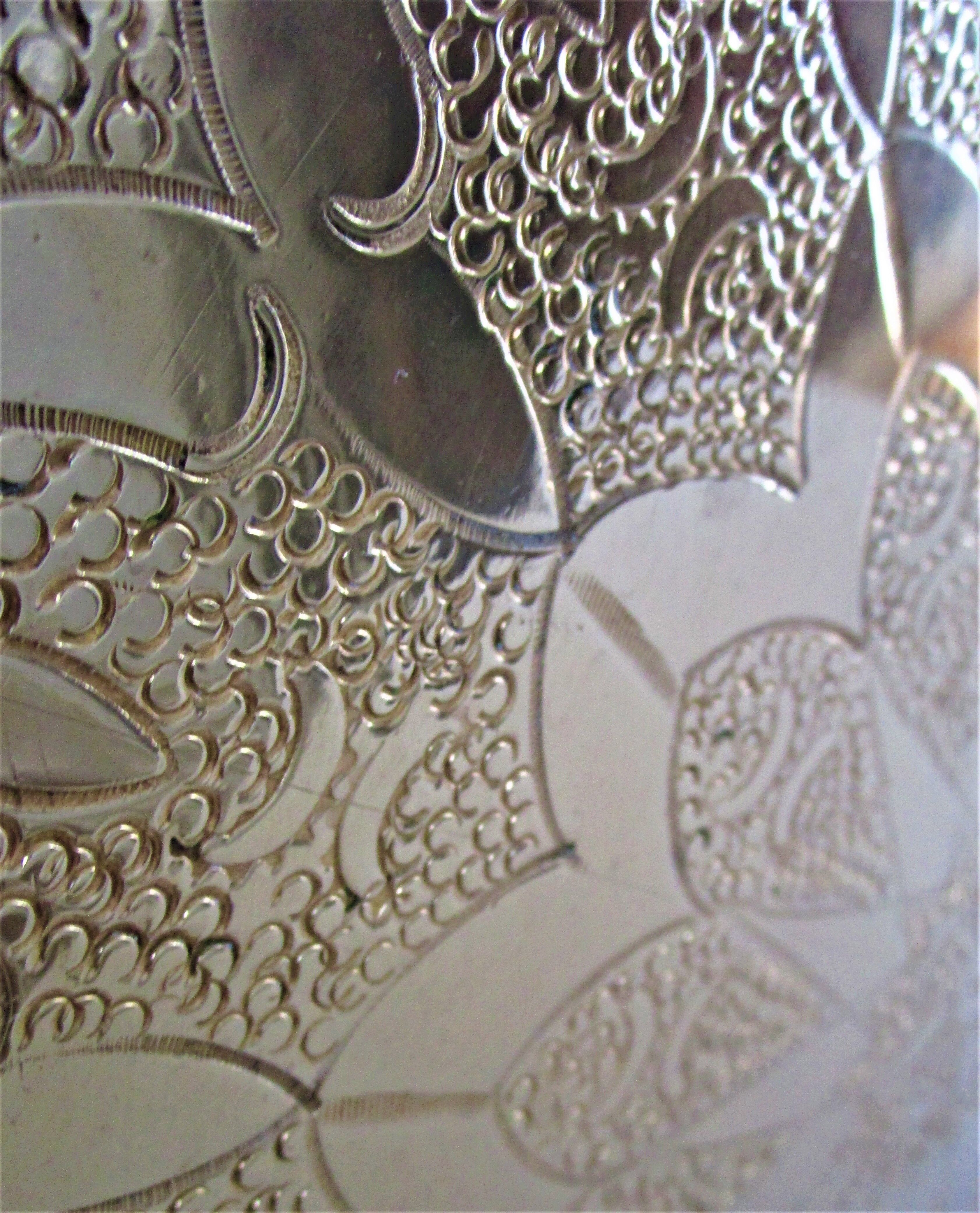 Algerian brass tray vintage mid 20th century