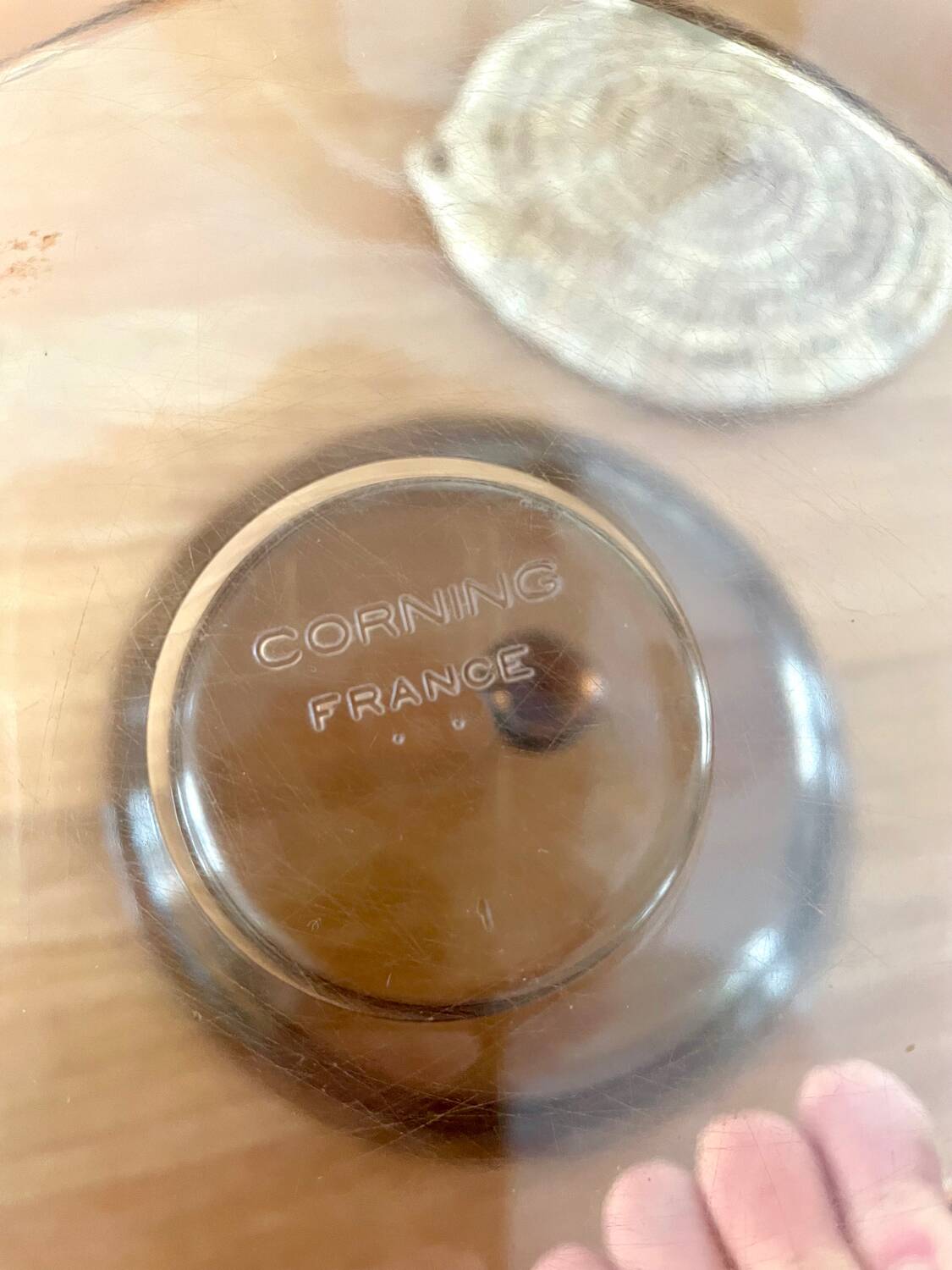 Vintage smoked glass casserole dish Corning France