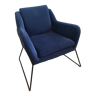 Blue velvet armchair