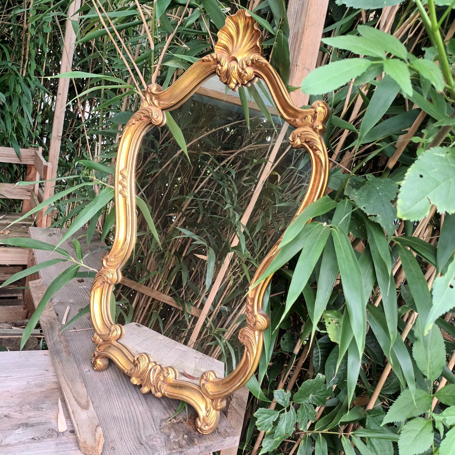 Golden baroque mirror