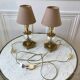 Pair of table lamps in bronze and glass early twentieth century