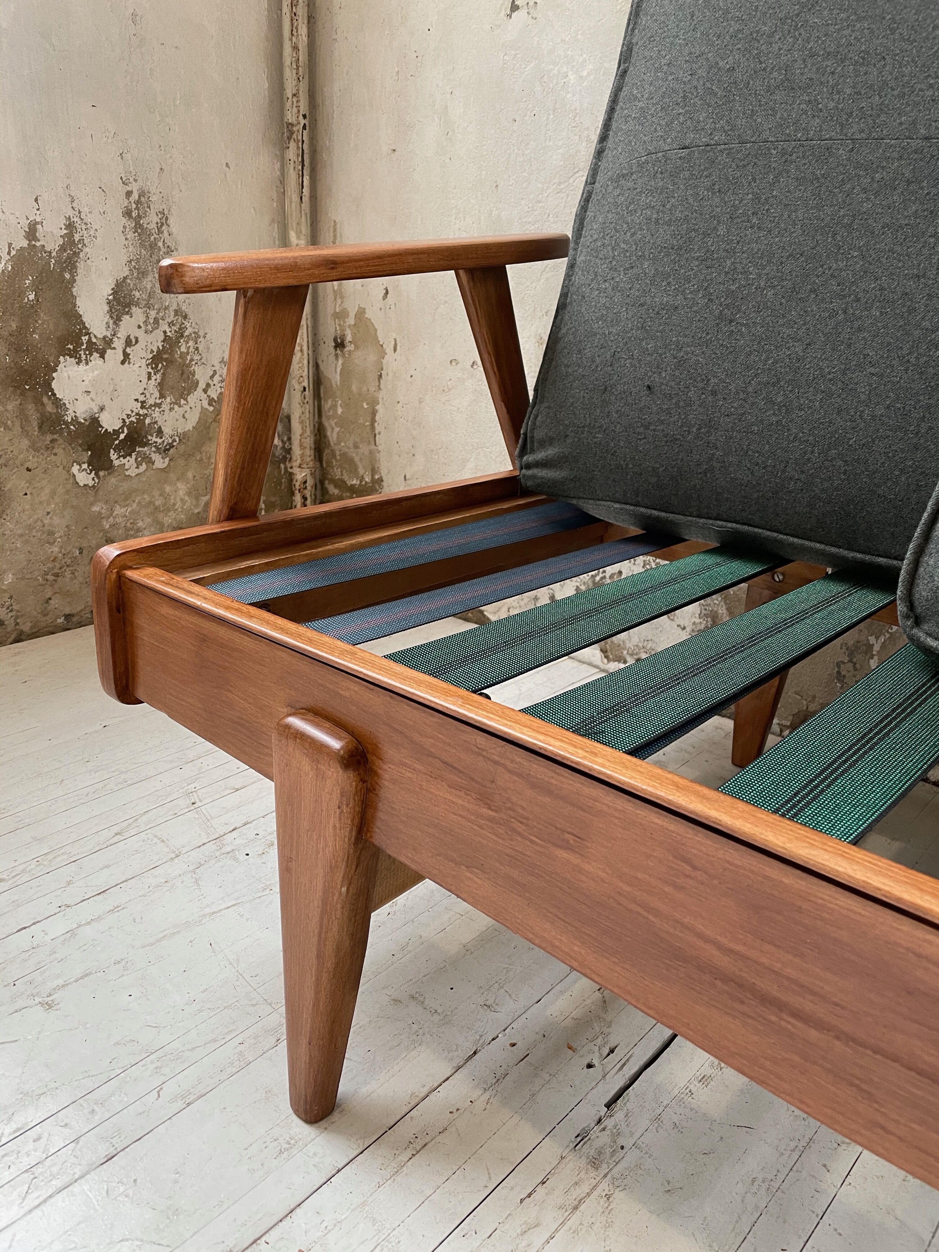 Daybed expandable Scandinavian 2-seater bench