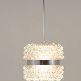 Faceted glass suspension light in chrome style by Karl Fagerlund from the 1960s.