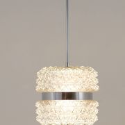 Faceted glass suspension light in chrome style by Karl Fagerlund from the 1960s.