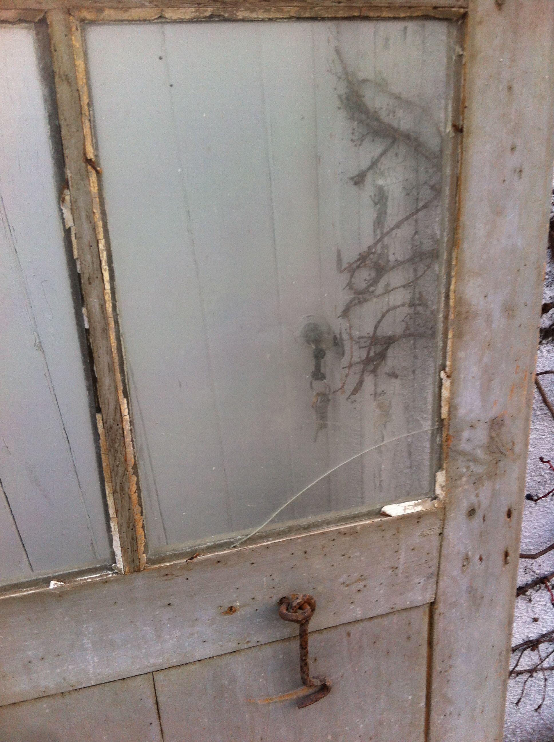 Old glass-wood door