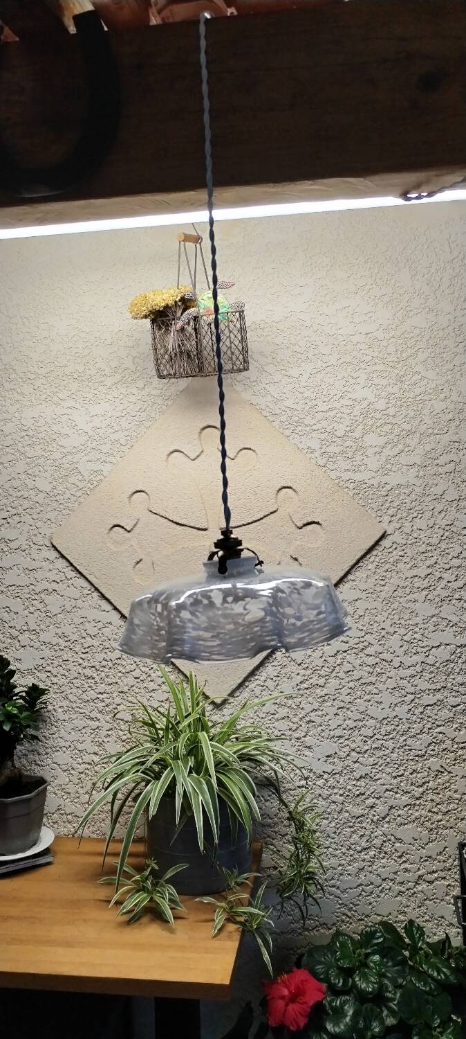 Clichy white glass portable lamp