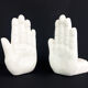 Pair of vintage handends in white ceramic to be used to comfort. Year 80