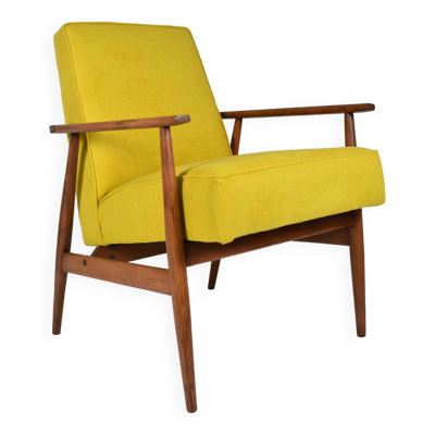 Fauteuil original ''FOX'', Pologne années 1970, entièrement restauré, jaune