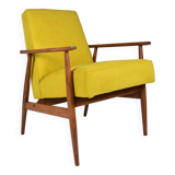 Fauteuil original "FOX", Pologne années 1970, entièrement restauré, jaune