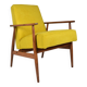 Fauteuil original "FOX", Pologne années 1970, entièrement restauré, jaune