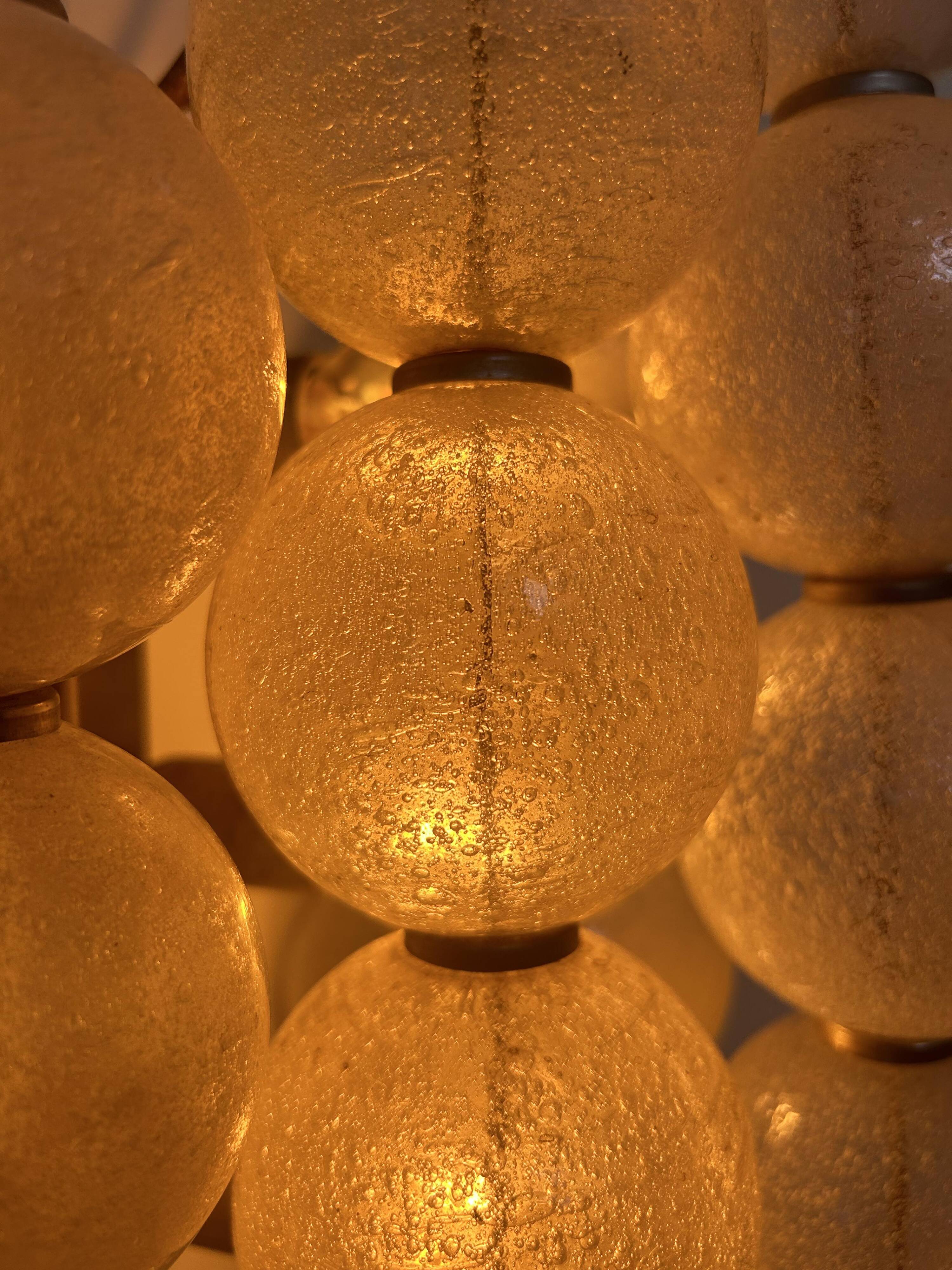 Vintage "Sterrenbeeld" wall lamp, Murano bubbled glass, Raak Netherlands 1960