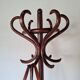 Antique curved wooden coat rack in the Thonet style, 1875.