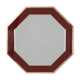 Octagonal mirror 70s in magnifying glass and brass