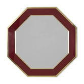 Octagonal mirror 70s in magnifying glass and brass